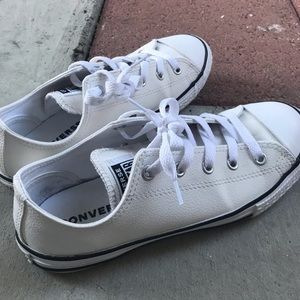 Converse leather shoes (3.5 in kids, 5 in women)